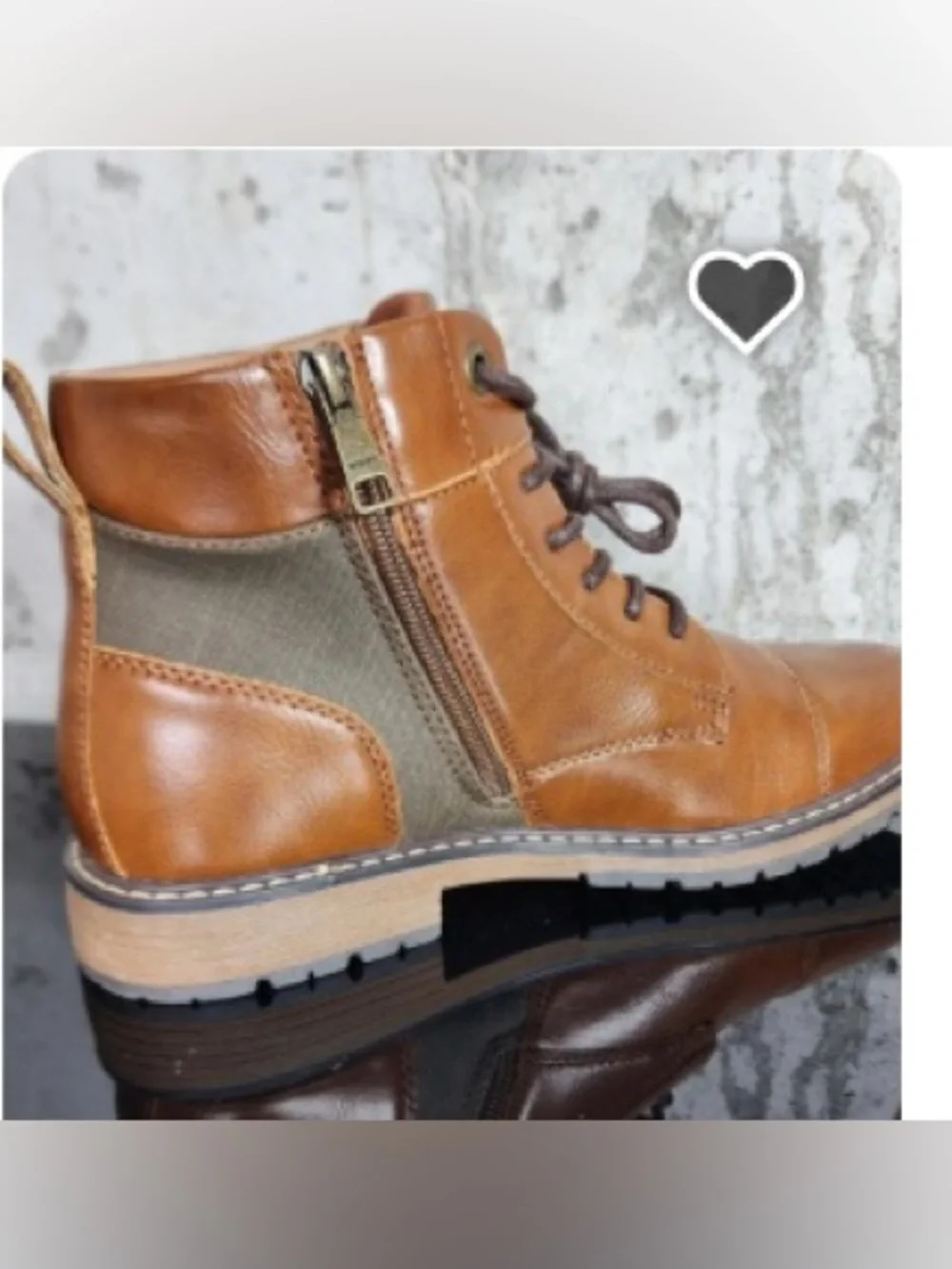Steve Madden High Buckle Men's Tan Genuine Leather Lace-Up Casual Boots